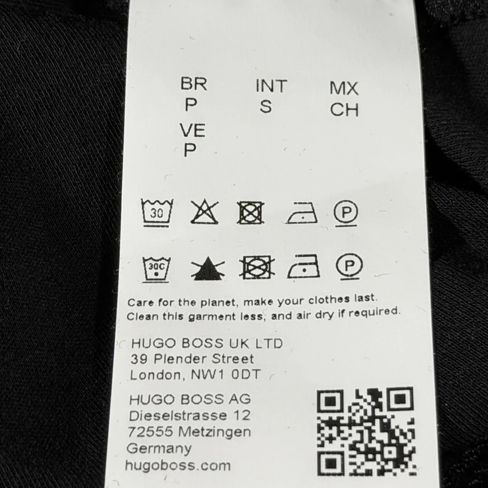 BOSS Hugo Boss Tiburt 446 Mercerised Black T-Shirt with Contrast Trim - Size S - Picture 5 of 7